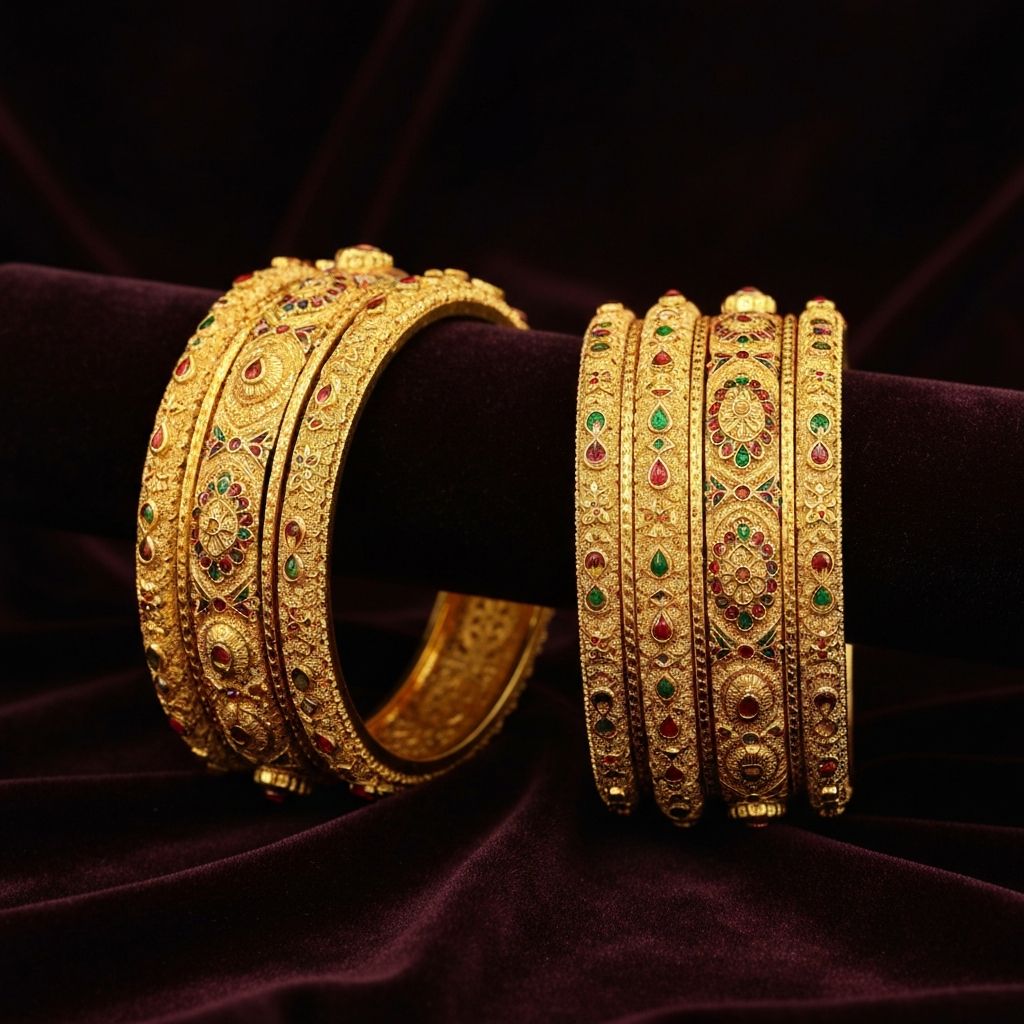 Meenakari Gold Bangles